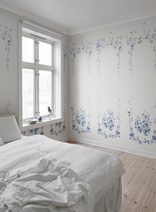 Marieberg - Blue - Wallpaper Trader