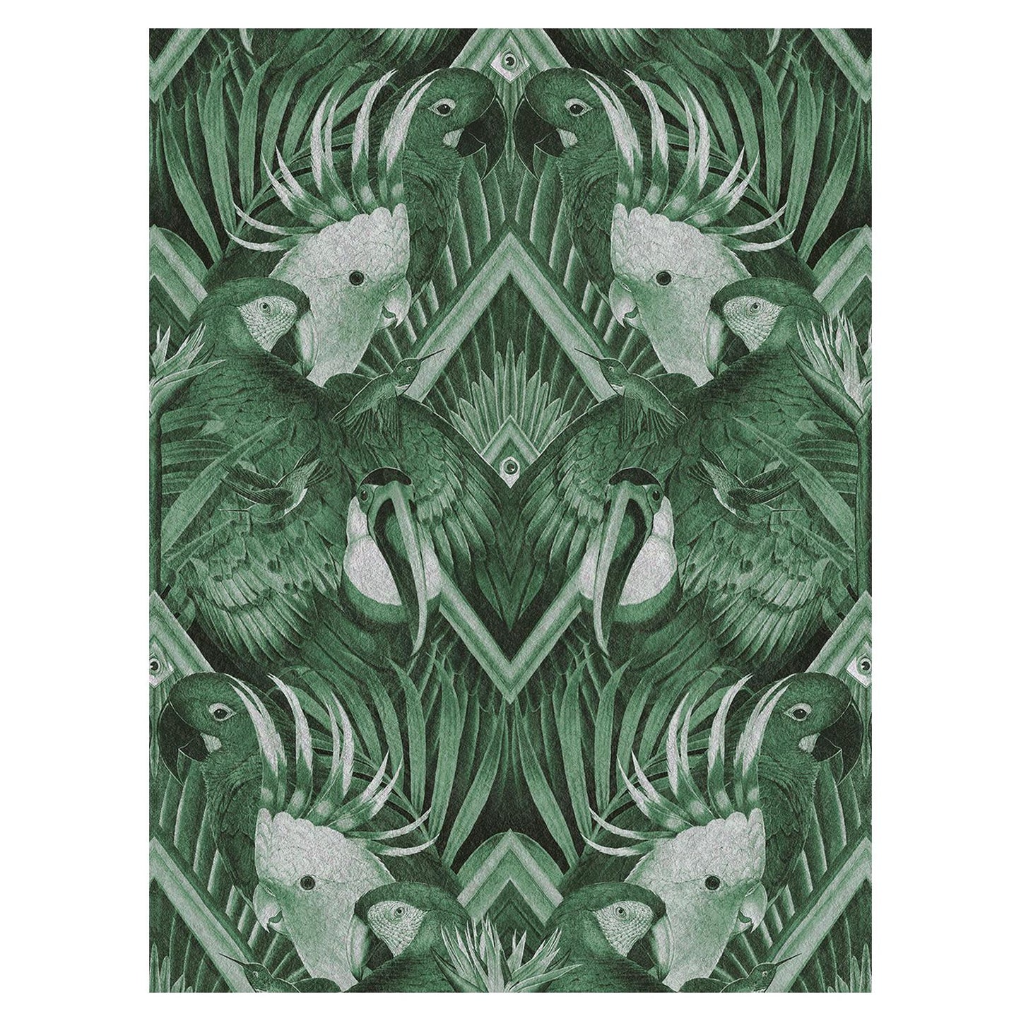 Divine Plumage - Emerald Green - Wallpaper Trader