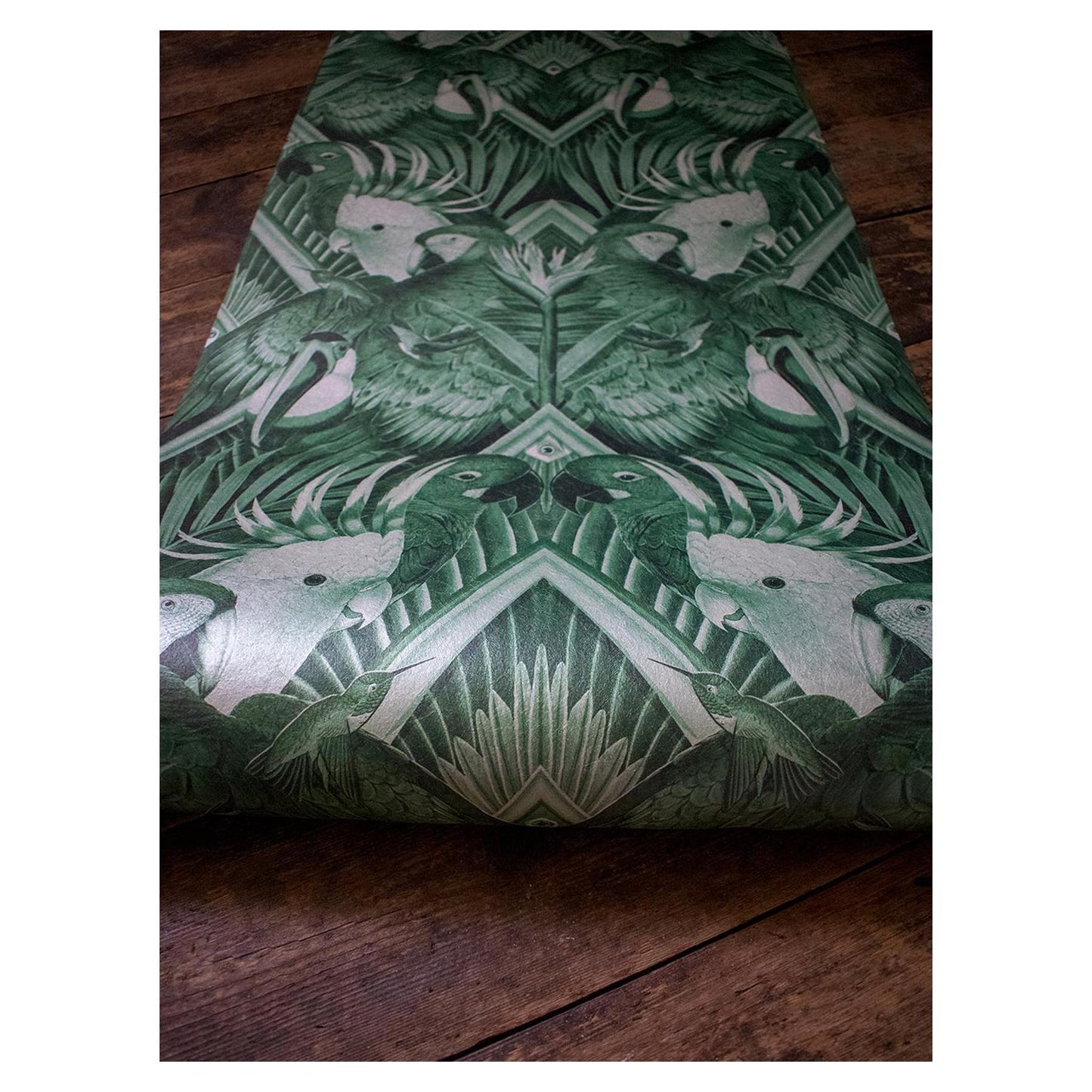 Divine Plumage - Emerald Green - Wallpaper Trader