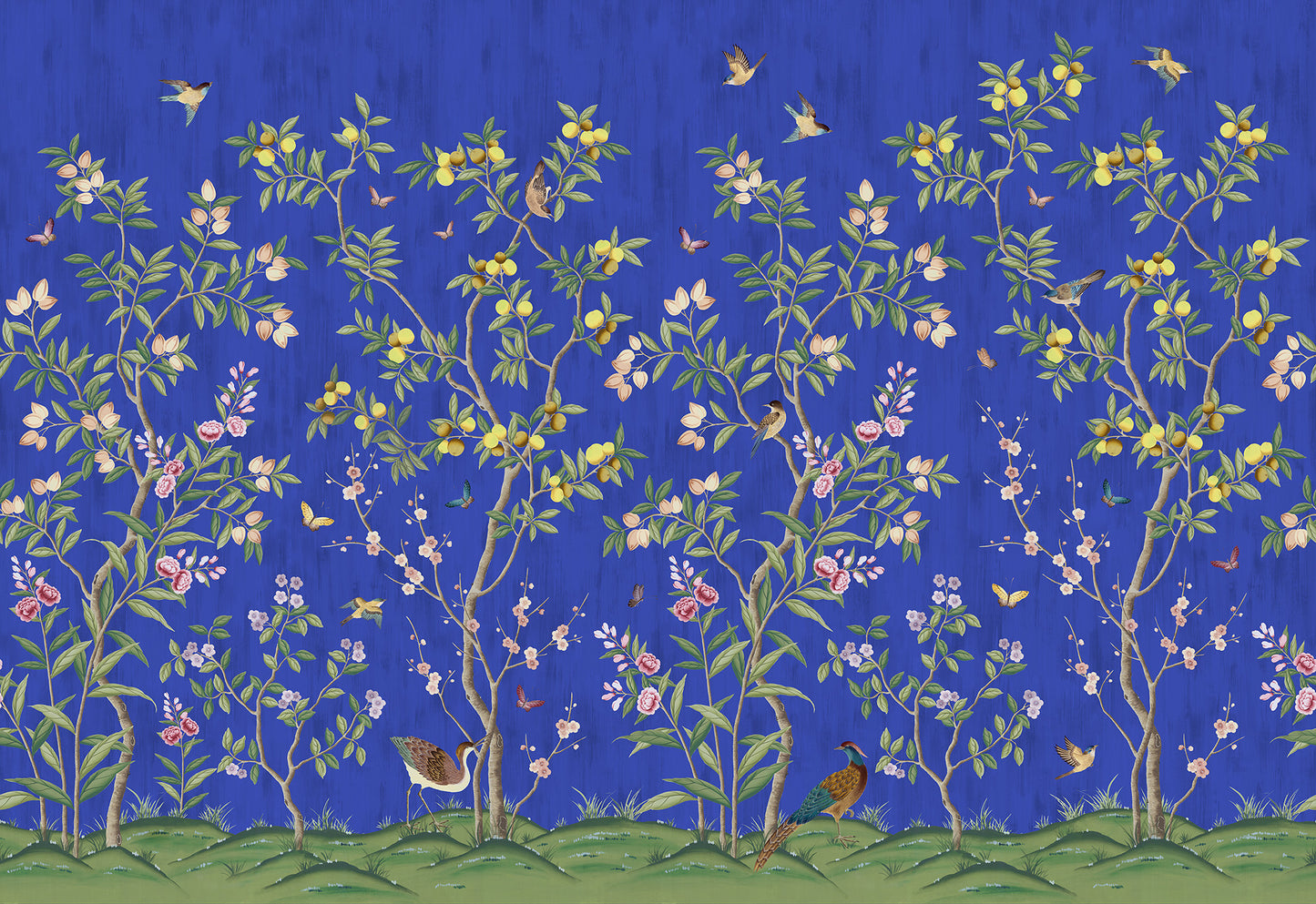 Chinoiserie Chic - Cobalt Blue - Wallpaper Trader