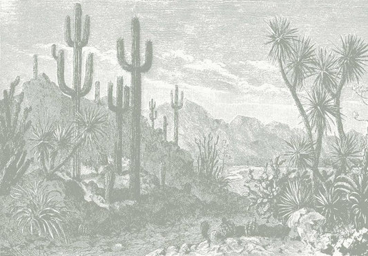 Oasis Desert Wall Mural - Grey - Wallpaper Trader
