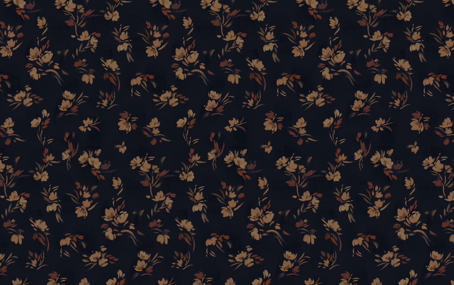 Floating Slowly - Ink Blue and Apricot - Wallpaper Trader