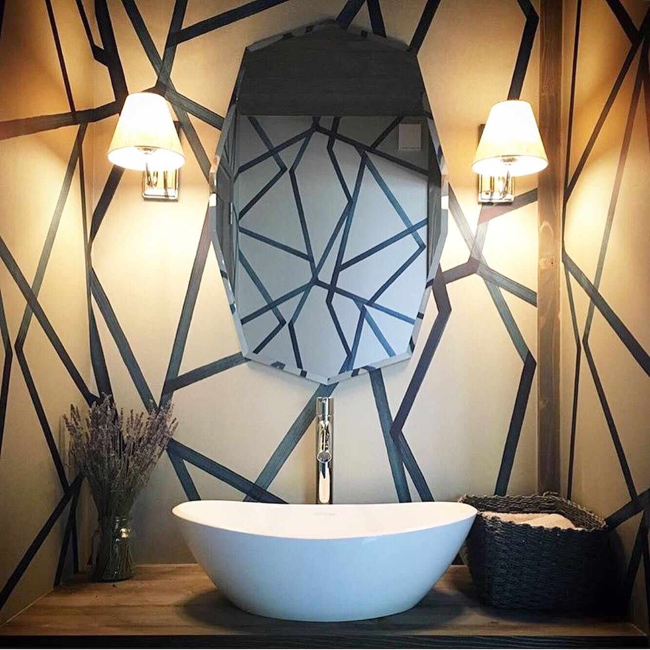 Sumi Geometric - Blue - Wallpaper Trader