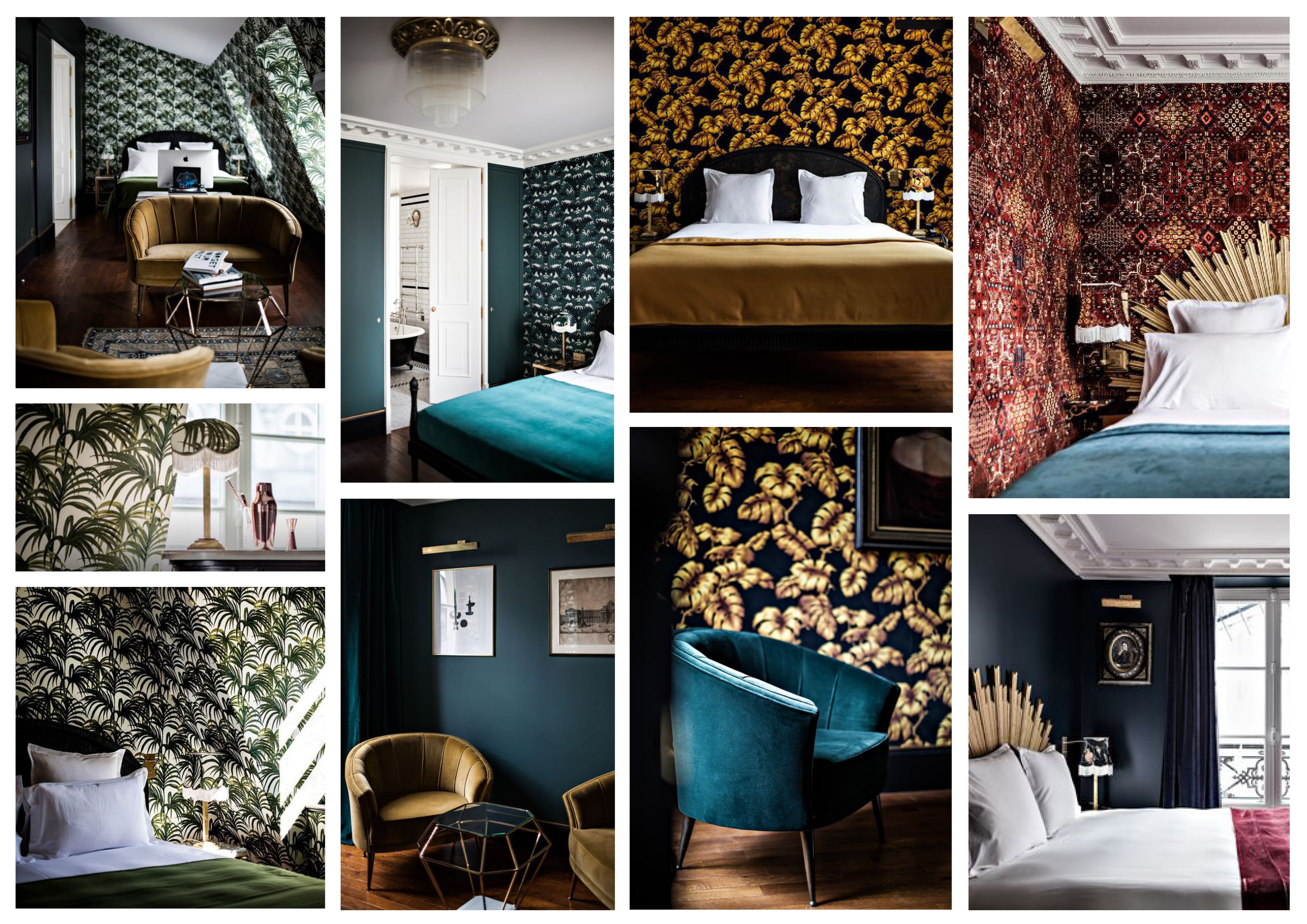 Hotel Design: Parisian Hotels Love Wallpaper