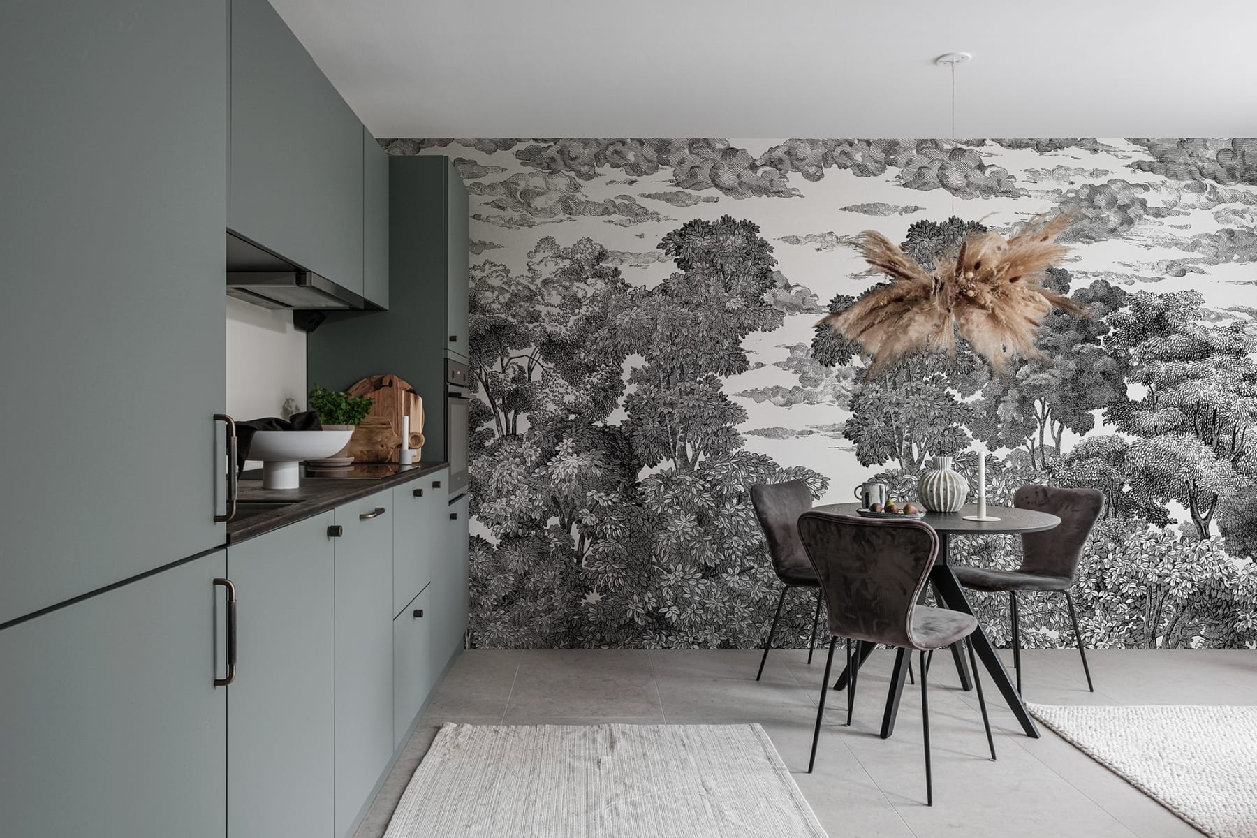 Monochrome wallpaper — Bellewood toile mural