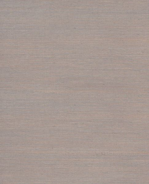 Fine Sisal II wallpaper by Eijffinger, flat swatch in grey-mauve with horizontal grasscloth sisal weave
