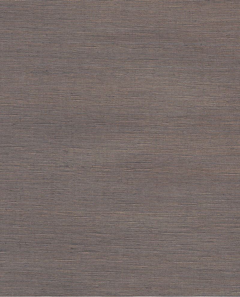 Fine Sisal II wallpaper by Eijffinger, flat swatch in warm taupe-brown with horizontal sisal grasscloth texture