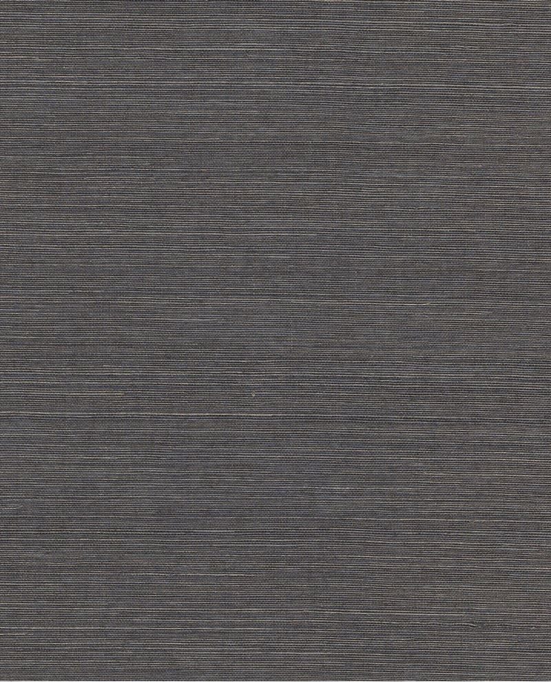 Fine Sisal II wallpaper by Eijffinger, flat swatch in dark charcoal slate with horizontal sisal weave