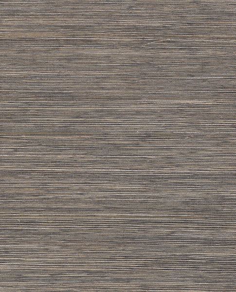 Fine Sisal II wallpaper by Eijffinger, flat swatch in streaked brown-grey natural sisal grasscloth