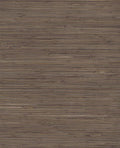 Coarse Reed grasscloth wallpaper by Eijffinger, flat swatch in deep taupe-brown with fine horizontal reed weave