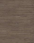 Coarse Reed grasscloth wallpaper by Eijffinger, flat swatch in deep taupe-brown with fine horizontal reed weave