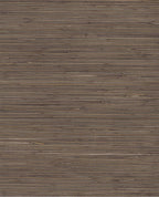 Coarse Reed grasscloth wallpaper by Eijffinger, flat swatch in deep taupe-brown with fine horizontal reed weave