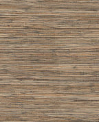 Coarse Reed grasscloth wallpaper by Eijffinger, flat swatch in warm sandy beige and charcoal striated reed