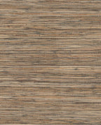 Coarse Reed grasscloth wallpaper by Eijffinger, flat swatch in warm sandy beige and charcoal striated reed