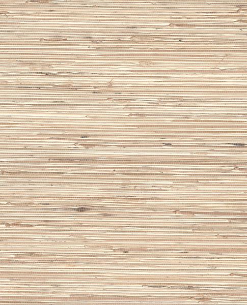 Fine Arrowroot grasscloth wallpaper by Eijffinger, flat swatch in soft sandy beige with fine woven arrowroot texture