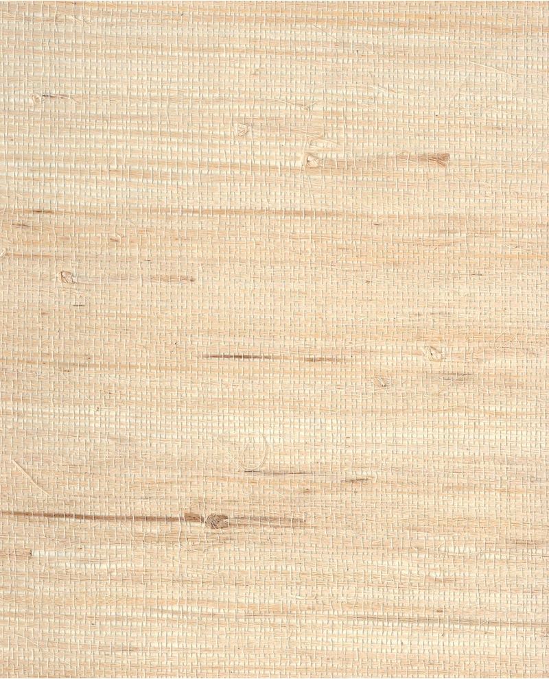 Fine Arrowroot grasscloth wallpaper by Eijffinger, flat swatch in pale blush-cream with delicate woven grid
