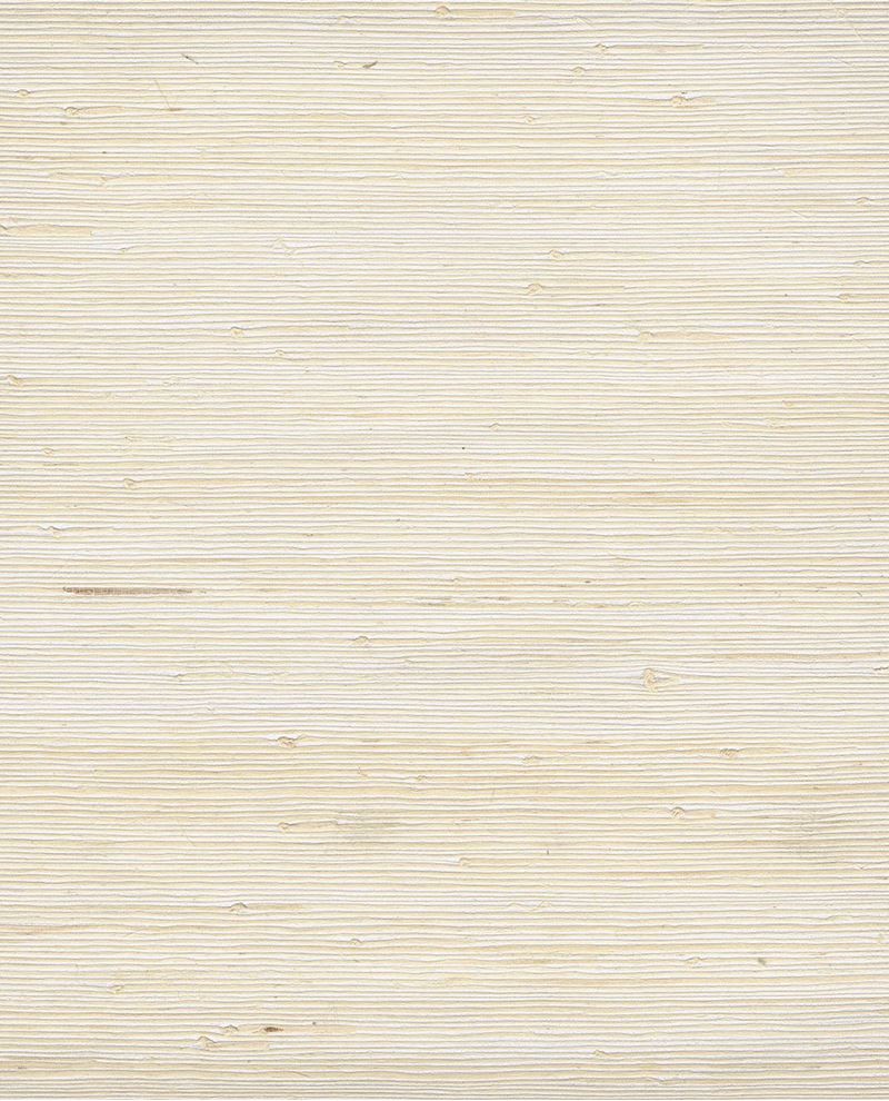Fine Arrowroot grasscloth wallpaper by Eijffinger, flat swatch in soft ivory with fine pale horizontal weave
