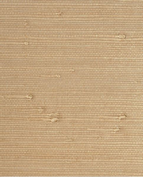 Fine Arrowroot grasscloth wallpaper by Eijffinger, flat swatch in warm wheat-tan with tightly woven arrowroot texture