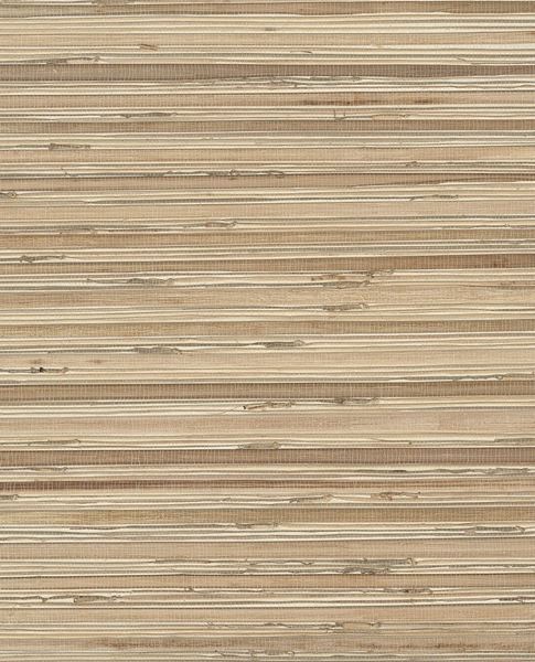 Coarse Reed grasscloth wallpaper by Eijffinger, flat swatch in natural tan and cream horizontal reed texture