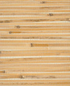 Bamboo Reed grasscloth wallpaper by Eijffinger, flat swatch in honey-gold bamboo slats with natural variation