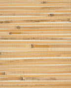 Bamboo Reed grasscloth wallpaper by Eijffinger, flat swatch in honey-gold bamboo slats with natural variation