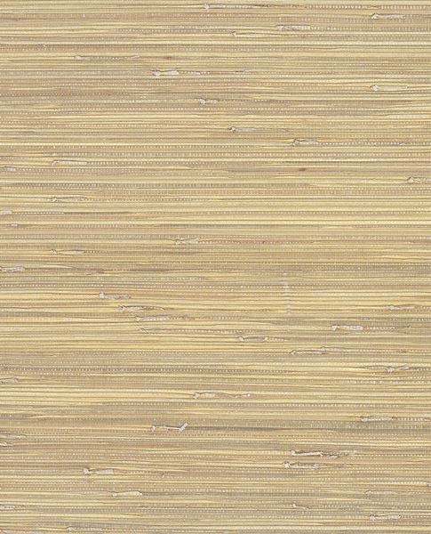 Tonal Reed grasscloth wallpaper by Eijffinger, flat swatch in warm golden straw with natural reed variation