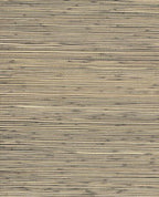 Tonal Reed grasscloth wallpaper by Eijffinger, flat swatch in tan and charcoal striped reed weave