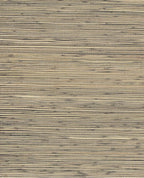 Tonal Reed grasscloth wallpaper by Eijffinger, flat swatch in tan and charcoal striped reed weave