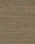 Tonal Reed grasscloth wallpaper by Eijffinger, flat swatch in deep olive-brown with striated reed texture