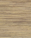 Knotted Grasscloth wallpaper by Eijffinger, flat swatch in warm tan and aubergine with knotted horizontal grass weave
