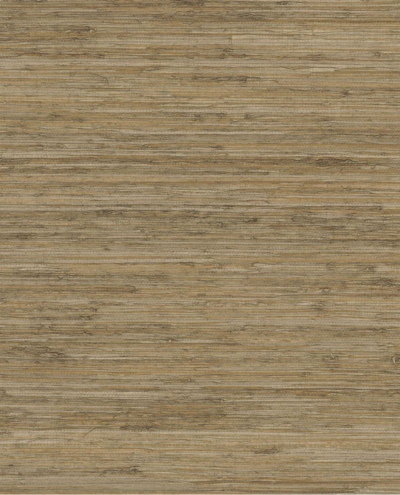Fine Sisal II wallpaper by Eijffinger, flat swatch in olive-brown khaki natural sisal grasscloth