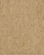 Cork wallpaper by Eijffinger, flat swatch of natural cork texture in warm golden tan with flecked grain detail