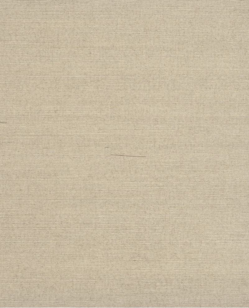 Silk Weave wallpaper by Eijffinger, flat swatch of finely woven grasscloth-style silk in warm neutral beige