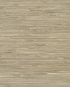 Natural Grass wallpaper by Eijffinger, flat swatch of grasscloth in warm taupe-beige with soft grey undertones