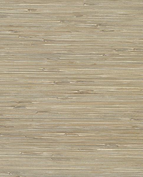 Natural Grass wallpaper by Eijffinger, flat swatch of grasscloth in warm taupe-beige with soft grey undertones