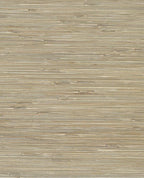 Natural Grass wallpaper by Eijffinger, flat swatch of grasscloth in warm taupe-beige with soft grey undertones