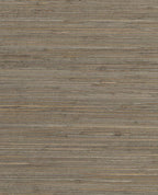Knotted Grasscloth wallpaper by Eijffinger, flat swatch in muted taupe-grey with natural knotted grasscloth texture