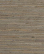 Knotted Grasscloth wallpaper by Eijffinger, flat swatch in muted taupe-grey with natural knotted grasscloth texture