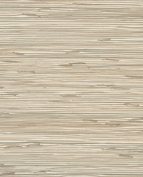 Wild Grass wallpaper by Eijffinger, flat swatch of natural grasscloth in pale cream and sand tones