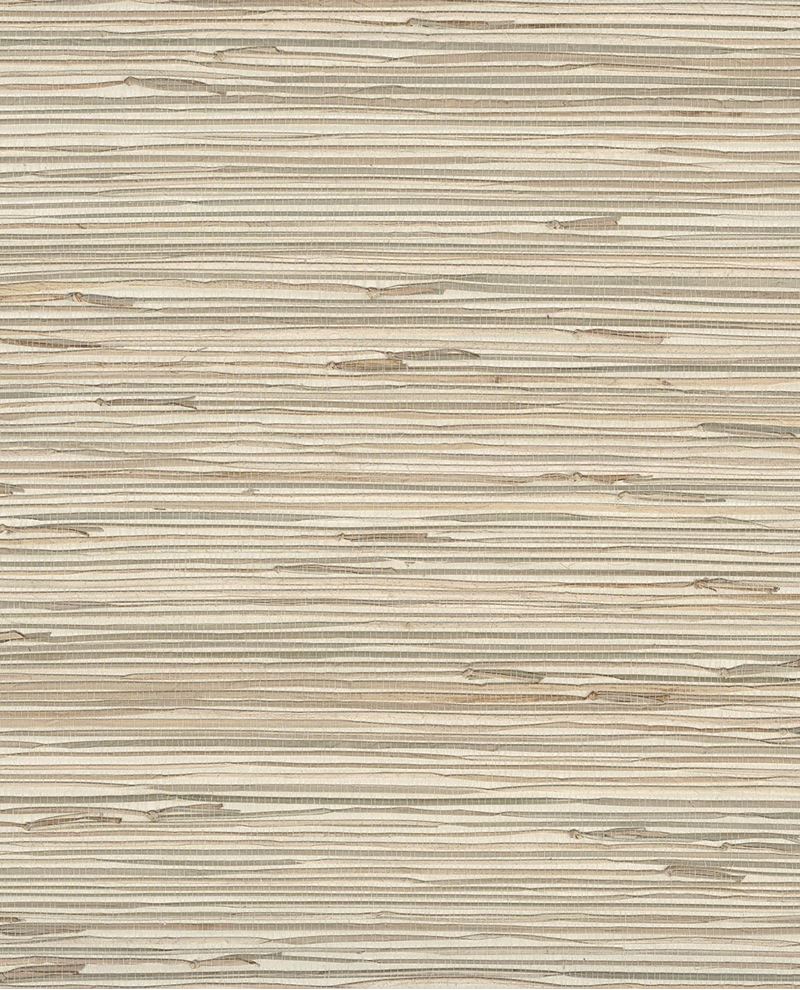 Wild Grass wallpaper by Eijffinger, flat swatch of natural grasscloth in pale cream and sand tones