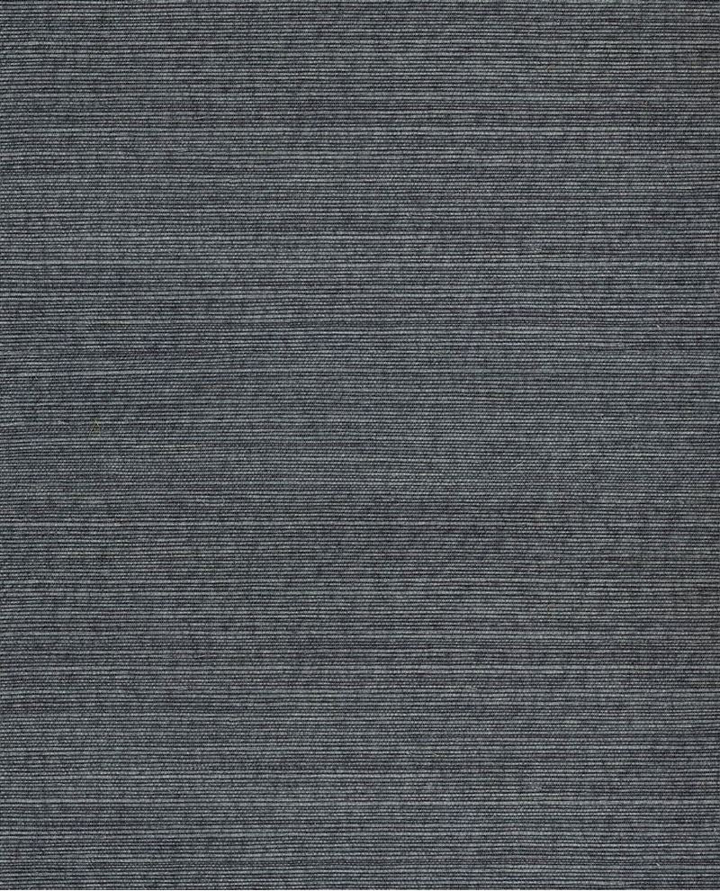 Tonal Sisal wallpaper by Eijffinger, close-up of woven sisal texture in deep slate navy-blue