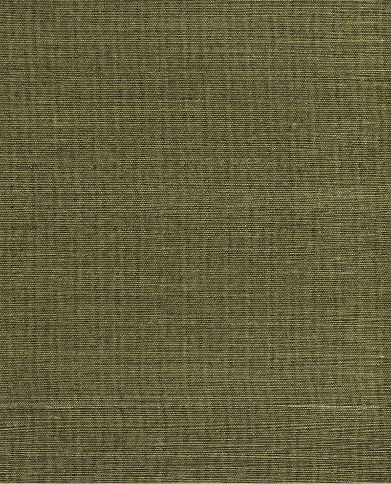 Fine Sisal wallpaper by Eijffinger, flat swatch of fine woven sisal grasscloth in deep olive green