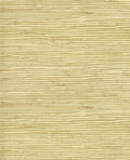 Knotted Jute grasscloth wallpaper by Eijffinger, flat swatch in pale olive with chunky knotted reed and straw flecks