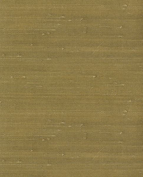 Knotted Jute grasscloth wallpaper by Eijffinger, close-up swatch in warm khaki-green woven jute