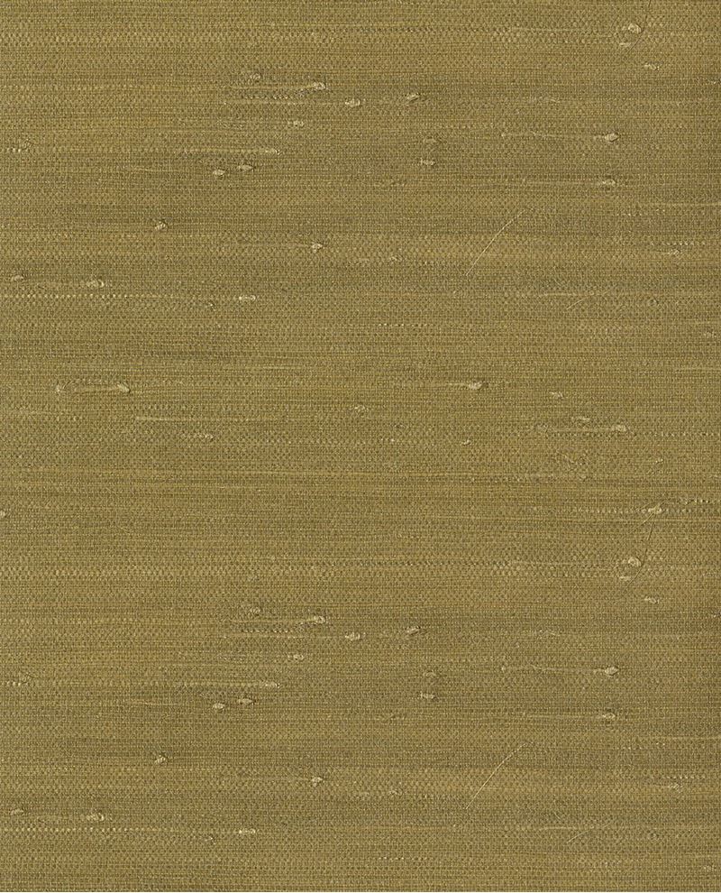 Knotted Jute grasscloth wallpaper by Eijffinger, close-up swatch in warm khaki-green woven jute