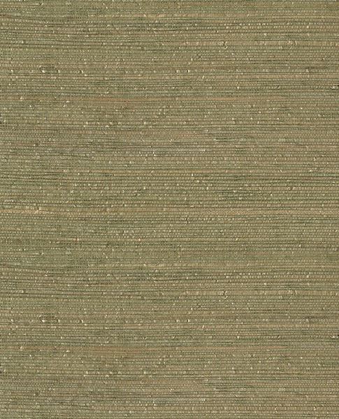 Knotted Jute grasscloth wallpaper by Eijffinger, swatch of deep moss-green natural jute texture