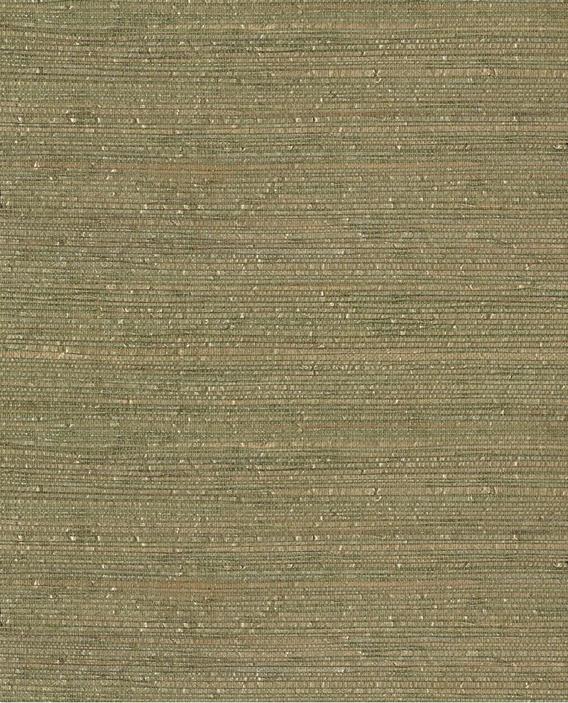 Knotted Jute grasscloth wallpaper by Eijffinger, swatch of deep moss-green natural jute texture