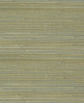 Banded Reed grasscloth wallpaper by Eijffinger, flat swatch in soft sage-green and straw banded reed weave