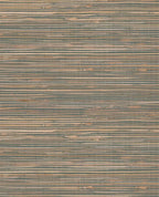 Fine Sisal wallpaper by Eijffinger, striped sisal grasscloth in teal and natural tan