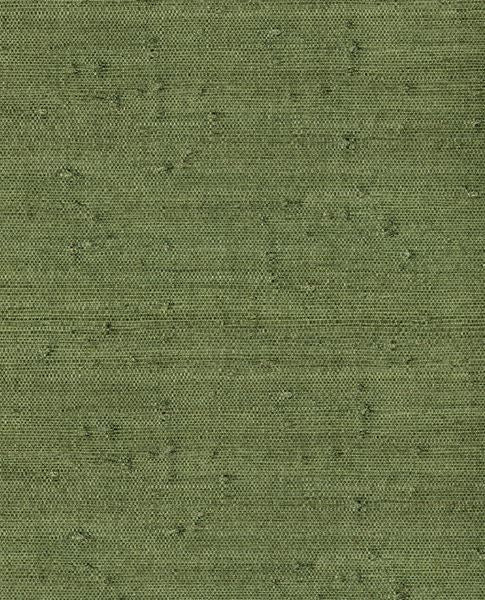 Coarse Weave grasscloth wallpaper by Eijffinger, close-up swatch in deep olive-green coarse weave